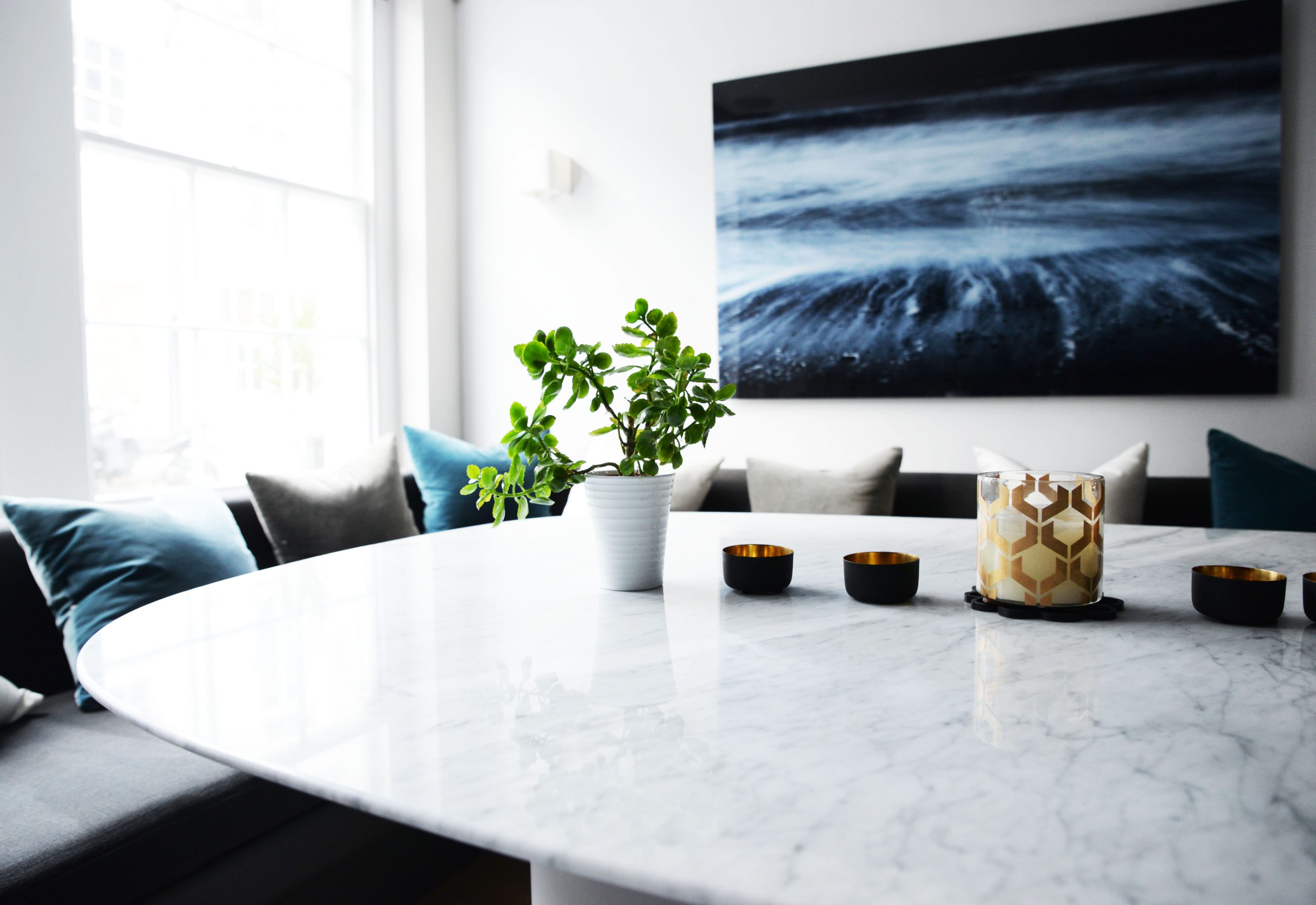 Bespoke marble table | Kensington Mews | Origins Design
