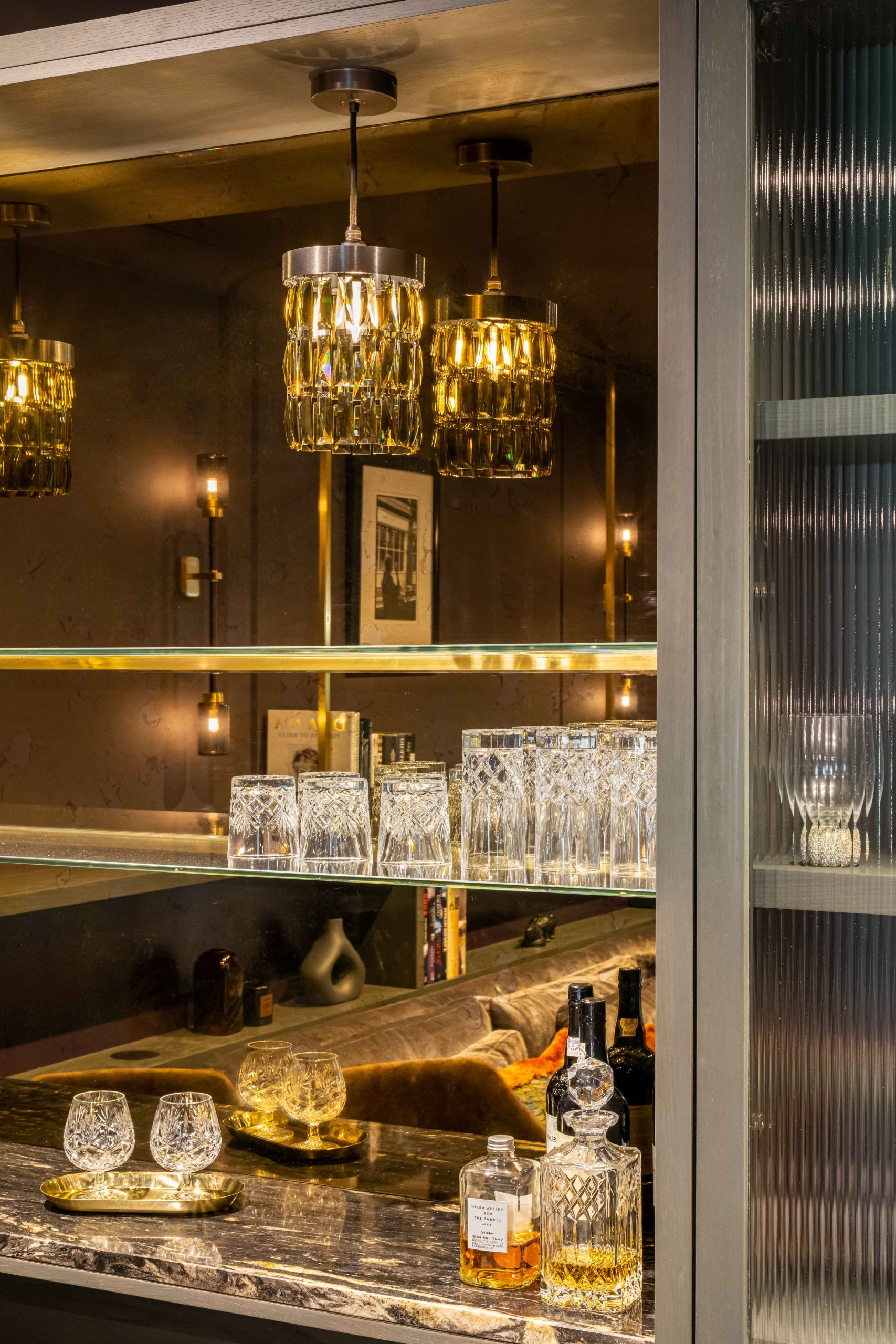 Bespoke bar in media room by Origins Design | bespoke furniture maker