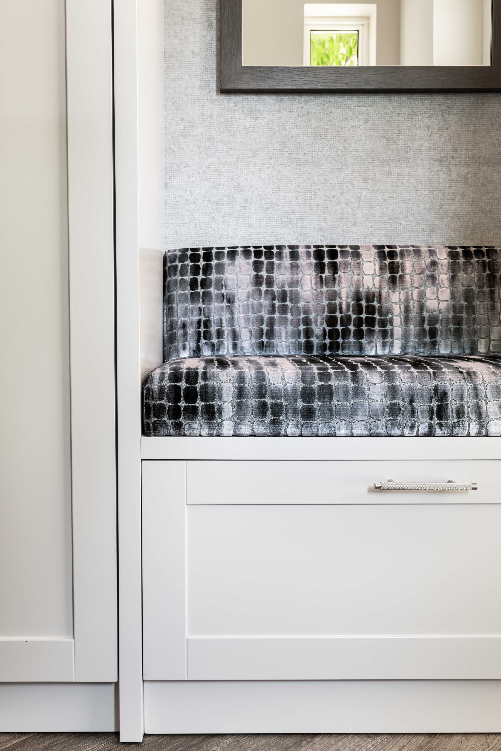 Bespoke joinery, storage and seat by Origins Design